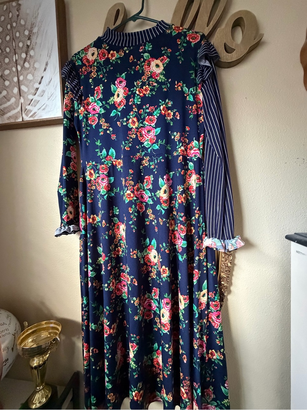 Dainty Jewells Navy Floral Long-Sleeve Maxi Dress